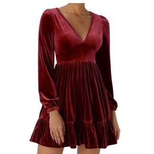 NWT Halera Sangria Red Velvet dress size Medium
